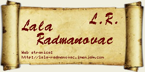 Lala Radmanovac vizit kartica